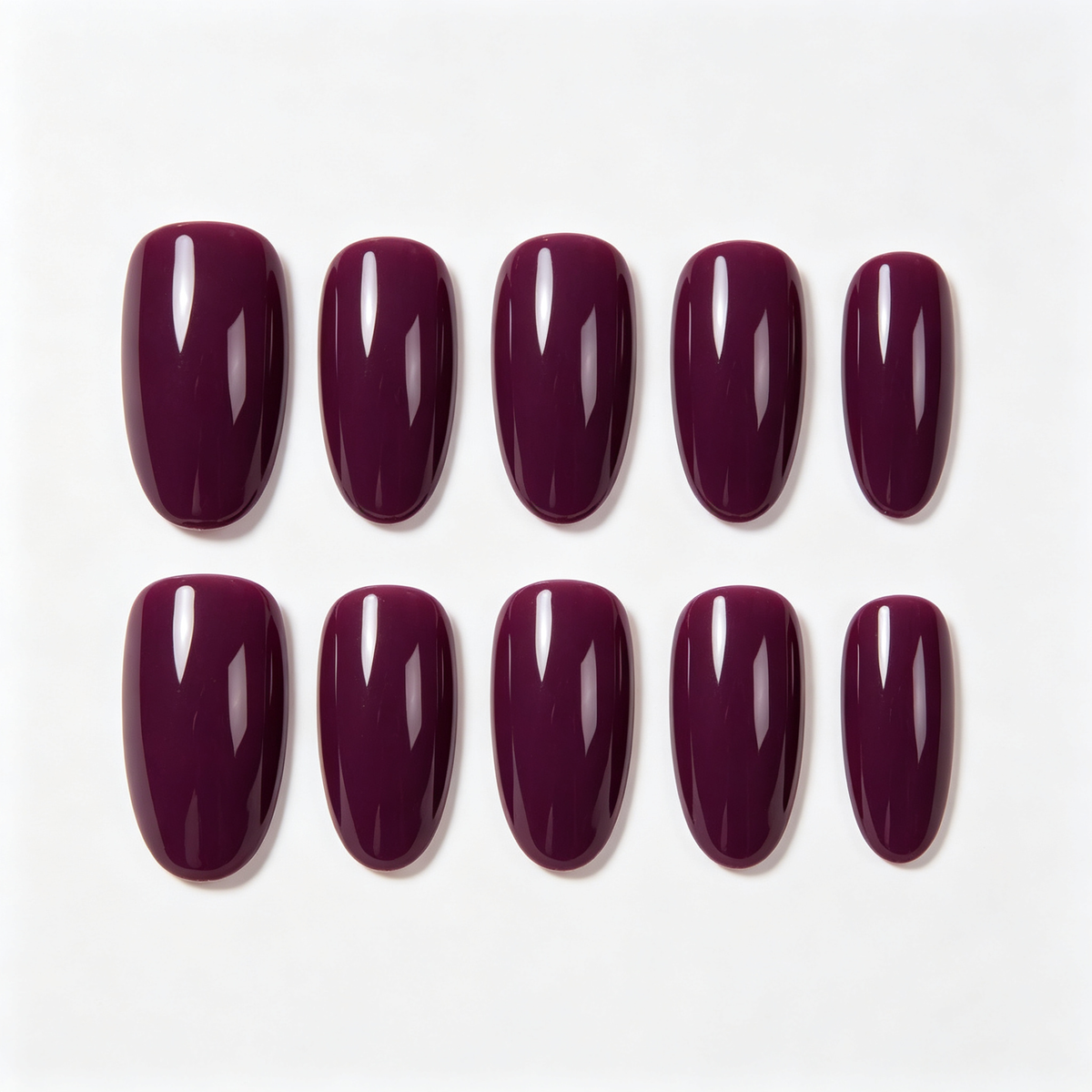 Midnight Plum Press On Nails | Glossy Rich Deep Violet Solid Nails